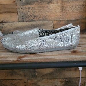 Toms Silver Glitter Shoes 9 W
